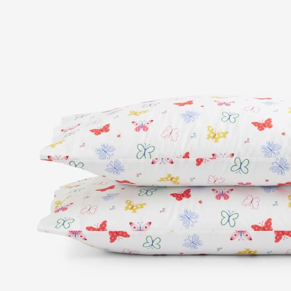 Company Kids White Multi Company Kids Ditsy Butterflies Cotton Percale Standard Pillowcase (Set of 2)