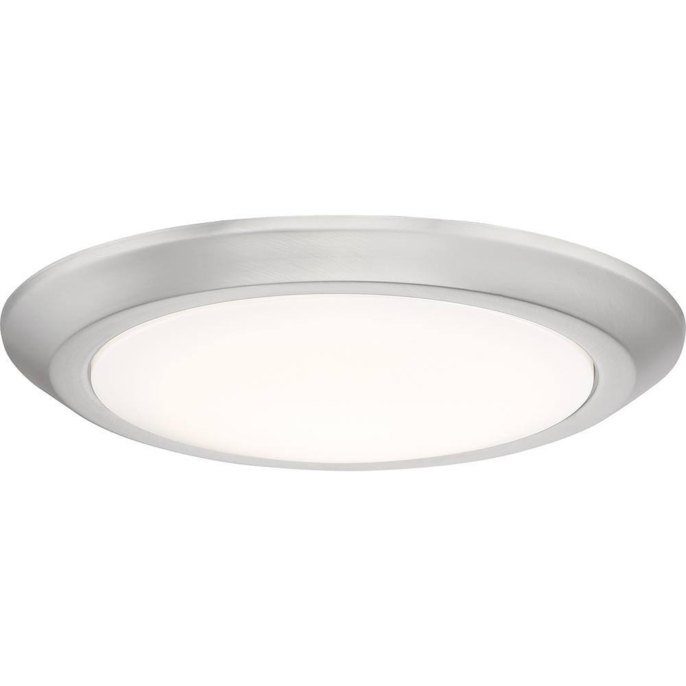 Verge 12" Brushed Nickel LED Flush Mount Light with Frosted Glass