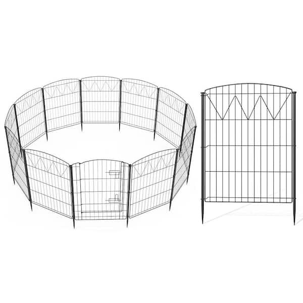 Oyezvary 29.7 in. Rustproof Metal Decorative Garden Fence 12 Panels No Dig Arched Flower Bed Edging Outdoor Wire Border Fencing