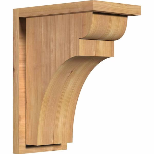 Ekena Millwork 7-1/2 in. x 12 in. x 16 in. Western Red Cedar Yorktown Smooth Corbel with Backplate