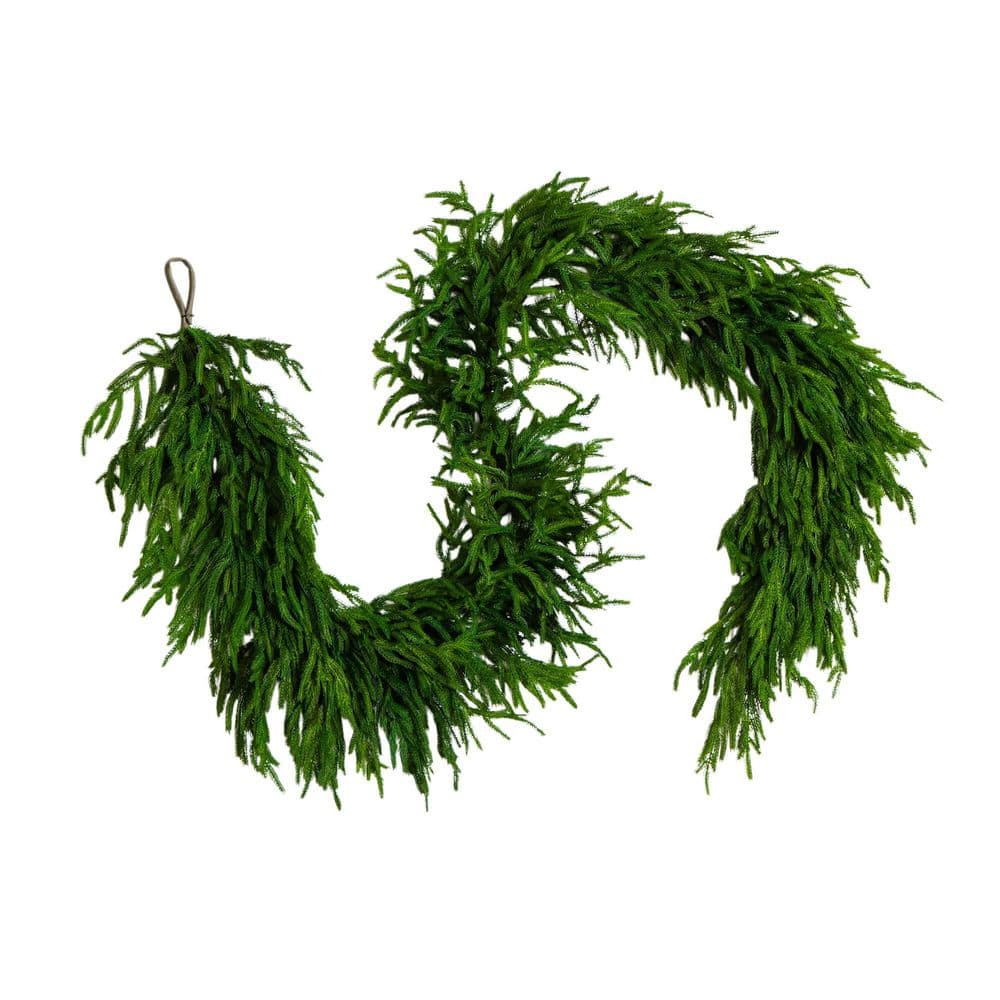 Nearly Natural 8ft. Artificial Real Touch Norfolk Island Pine Garland ...