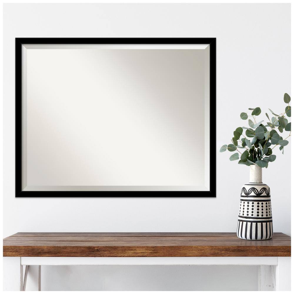Jet Black Rectangular Wall Mirror with Polystyrene Frame