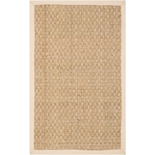 Natural Fiber Tan/Beige Doormat 3 ft. x 4 ft. Border Area Rug