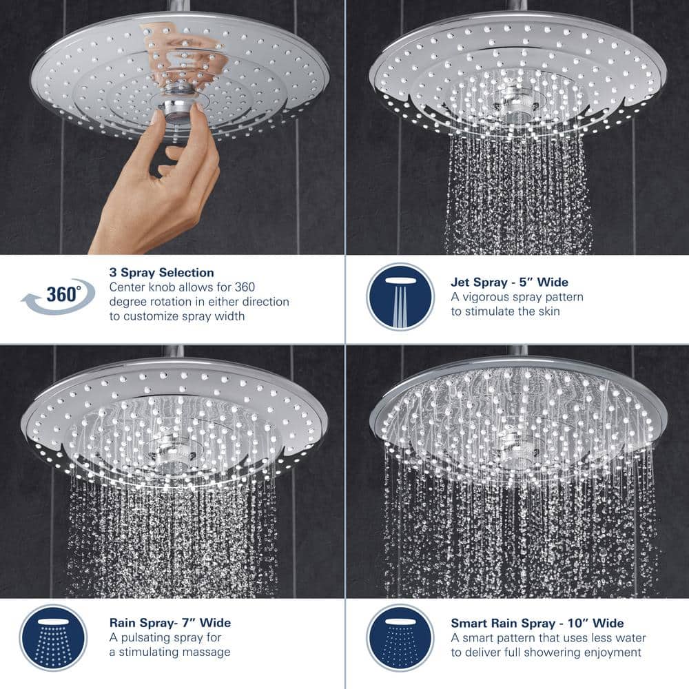 Chrome Dual-Head Adjustable Height Shower System