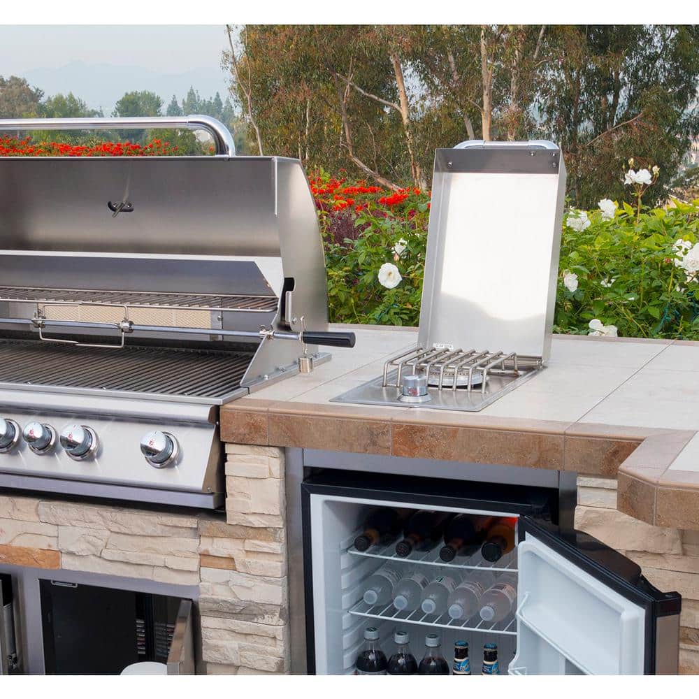 13.38'' Stainless Steel Single Side Burner with Lid