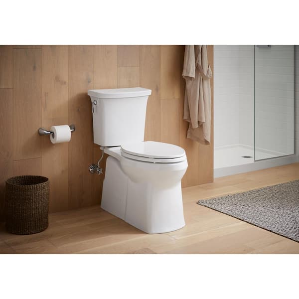 KOHLER Border ReadyLatch Quiet-Close Elongated Closed Front Toilet Seat in White