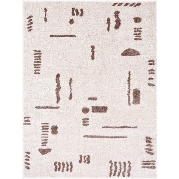 Livabliss Fossay Shag Dark Brown 2 ft. x 3 ft. Modern Indoor Area Rug