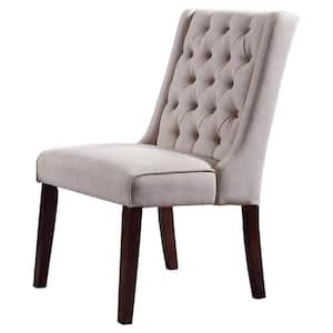 Serdar Beige Tufted Linen Parsons Chairs (Set of 2)