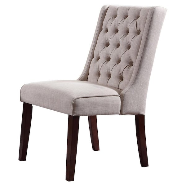Best Master Furniture Serdar Beige Tufted Linen Parsons Chairs (Set of 2)
