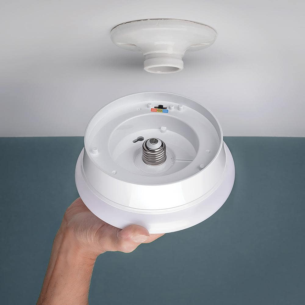 Brushed Nickel 7in LED Indoor/Outdoor Flush Mount Light