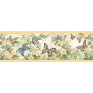 Butterflies Yellow Wallpaper Border