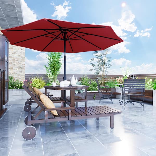 easy up patio umbrella 7.5 ft. Steel Push-Up Patio Umbrella with Push Button Tilt, Easy Crank Lift  for Market, Yard Beach Porch and Pool in Red HL-ECAUB23RD