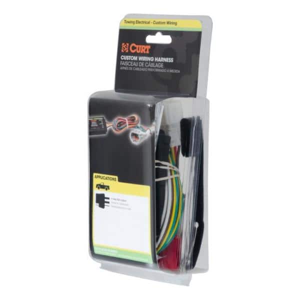 CURT Custom Vehicle-Trailer Wiring Harness, 4-Way Flat Output, Select Kia Borrego, Quick Electrical Wire T-Connector