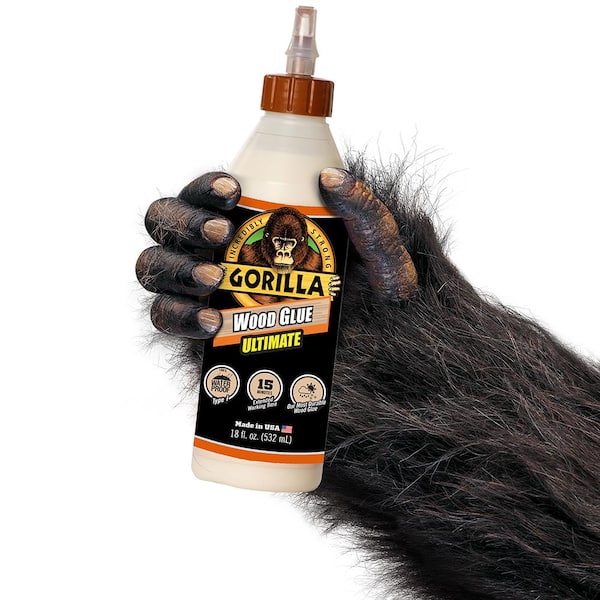 Gorilla Ultimate Waterproof Wood Glue, 18 Ounce, Natural Wood