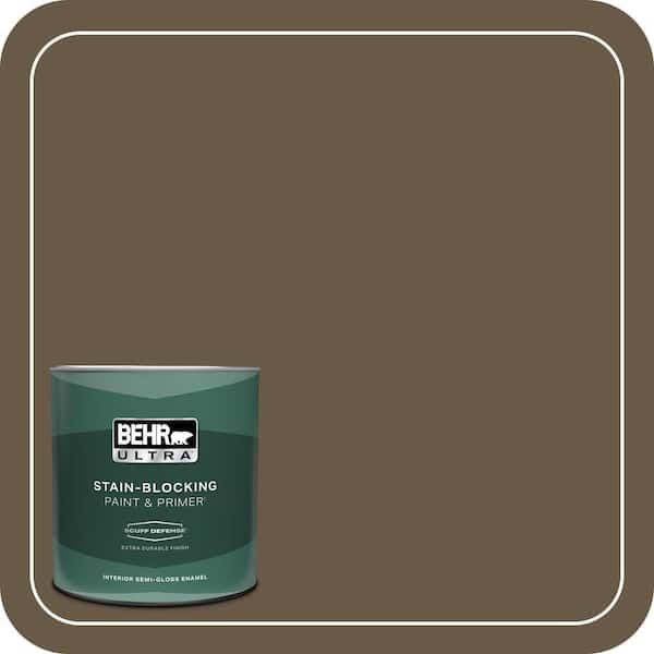 BEHR ULTRA 1 qt. #PPU7-25 Clove Brown Extra Durable Semi-Gloss Enamel Interior Paint & Primer