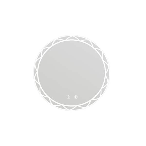 Unbranded 30 in. W x 30 in. H Round LED Bathroom Mirror-Adjustable Color Temperatures and Anti-Fog, Wall-Mounted Design