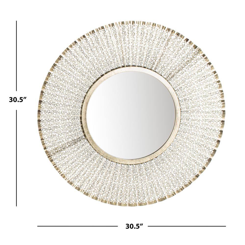Foster 30.5" Round Silver and Gold Wood Mirror