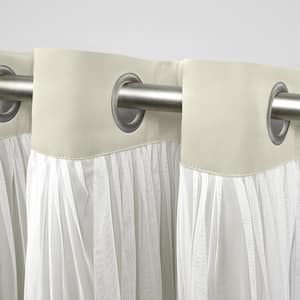 Catarina Sand Solid Lined Room Darkening Grommet Top Valance, 52 in. W x 18 in. L