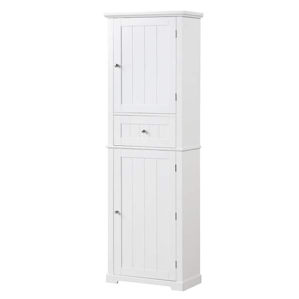 Nestfair 22 in. W x 11 in. D x 67.3 in. H Freestanding White Linen