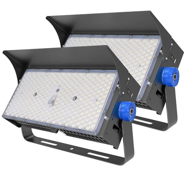1500-Watt equivalent 39000 Lumens Bronze Integrated LED Area Security Light 110-Volt to 277-Volt 4000k Floodlight 2-Pack