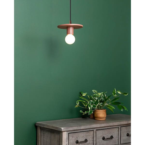 Radiance Collection 1-Light Dark Bronze Pendant Light with Canyon Clay Ceramic Shade
