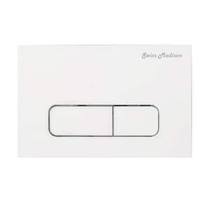 Wall Mount Dual Flush Actuator Plate with Rectangle Push Buttons, White