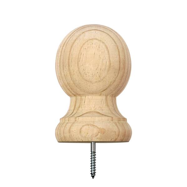 4 in. x 4 in. Wood Colonial Ball Post Top Finial (6-Pack)