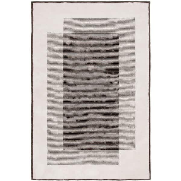 Audrey 8 ft. x 10 ft. Dark Gray/Ivory Rectangular Overlay Area Rug