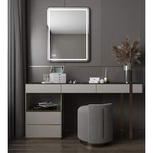 32 in. W x 24 in. H Small Rectangular Metal Framed Anti-Fog Dimmable and Vertical Wall Bathroom Vanity Mirror in