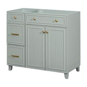 35.4 in. W x 17.8 in. D x 33.3 in. H Bath Vanity Cabinet without Top with 2 Soft Close Doors and Drawers in Green