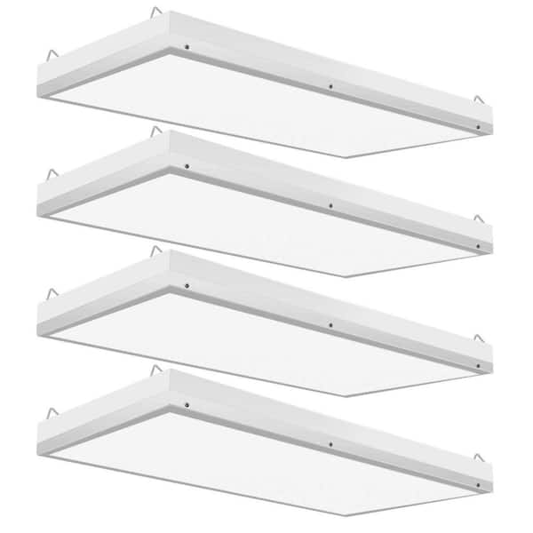 Honbei 2 ft. 500-Watt Equivalent Integrated LED White High Bay Light, 5000K Industrial Workshop Linear Hanging Light 4 Pack