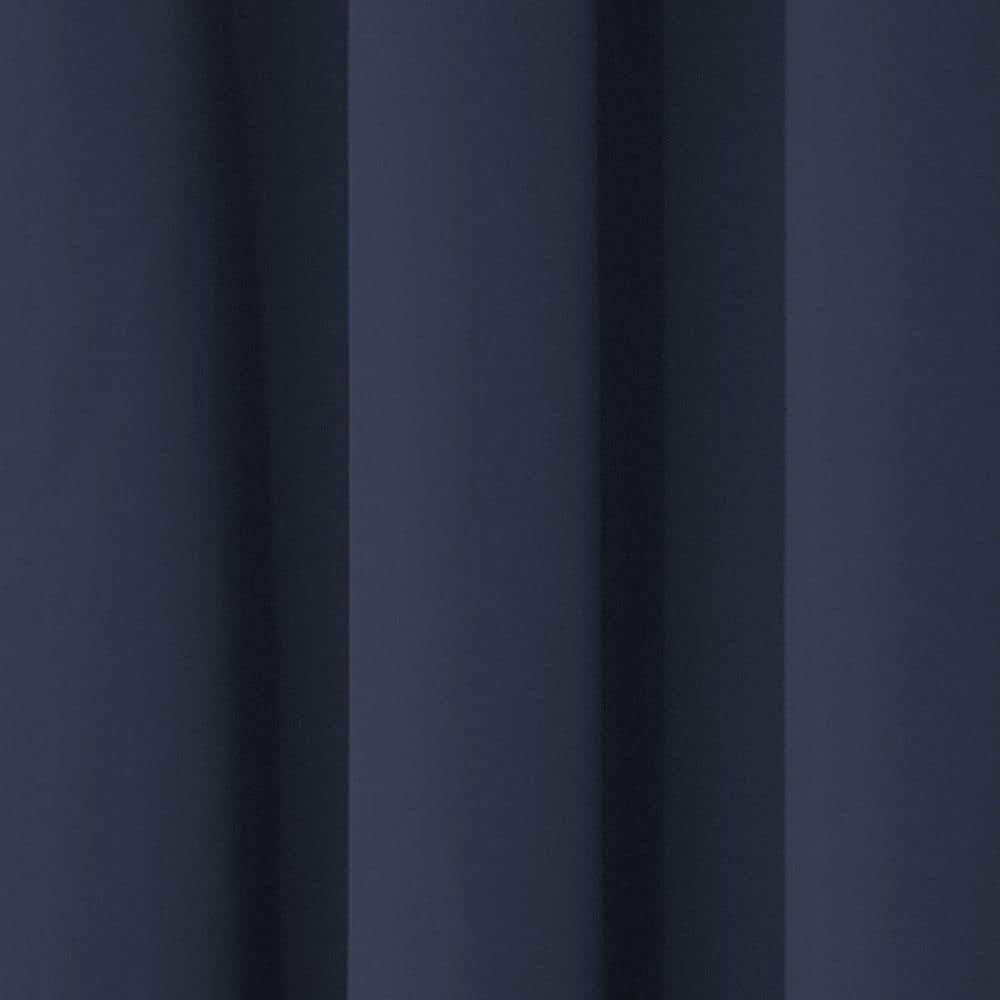 Condition photo showing New/Like New for microfiber thermaback navy solid polyester 42 in. w x 63 in. l blackout single grommet top curtain panel