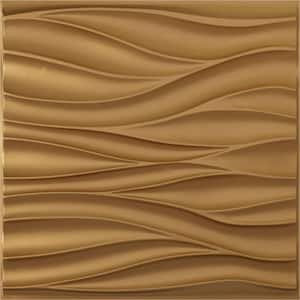 19-5/8-in W x 19-5/8-in H Ripple EnduraWall Decorative 3D Wall Panel Gold