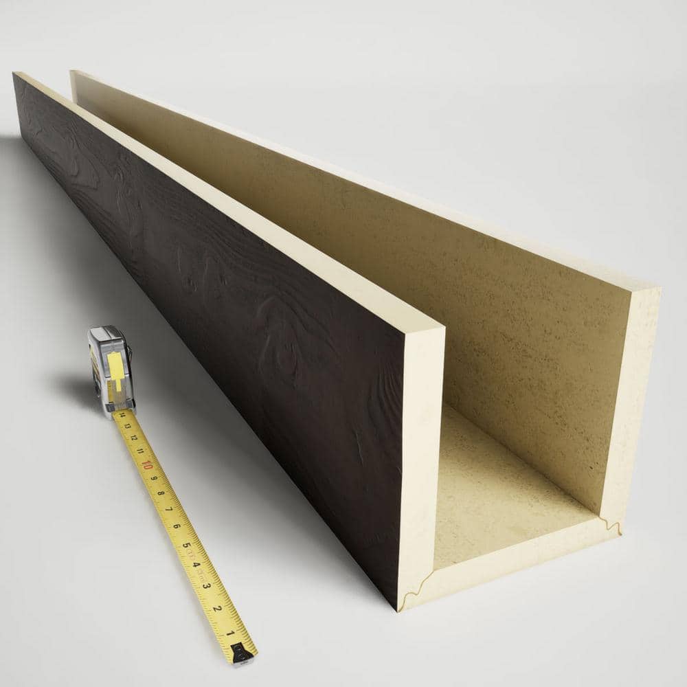Hickory Finished Polyurethane U-Shaped Faux Wood Beam