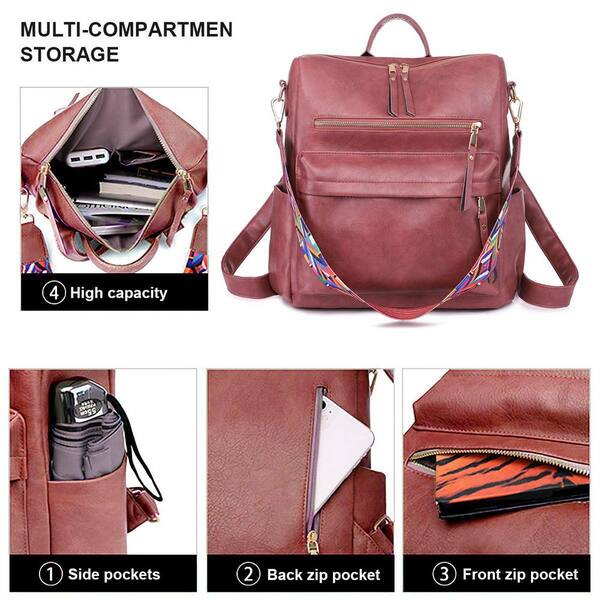 Amazon.com: BESYIGA Small Size Backpacks Purse Vegan Leather Multiple Zipper  Pockets Cute Mini Backpack Purse Pink : Clothing, Shoes & Jewelry