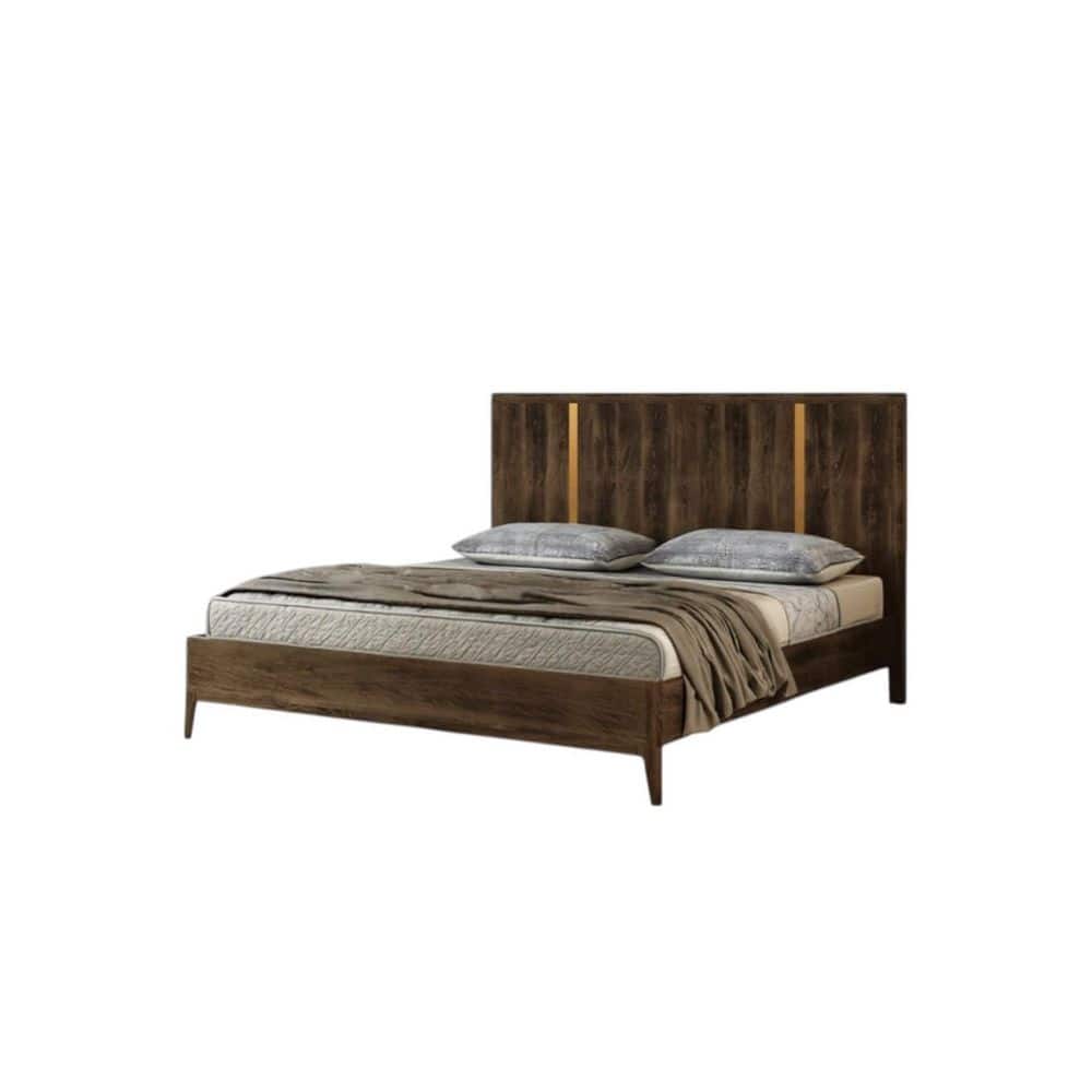 Brown Wood Frame King Panel Bed price history on PriceWatchPro