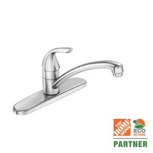 Adler Single-Handle Low Arc Kitchen Faucet in Chrome with Tool Free Install