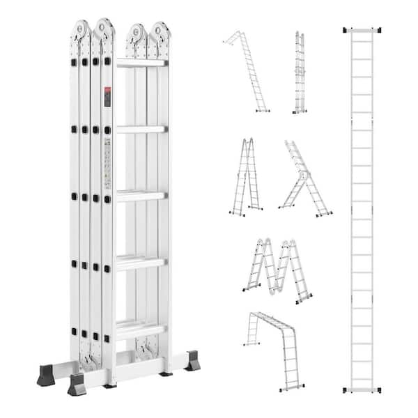 Multi-Purpose Folding 23 ft. Reach aluminum Folding Telescoping Multi-Position 330 lbs. for Home Outdoor Metal