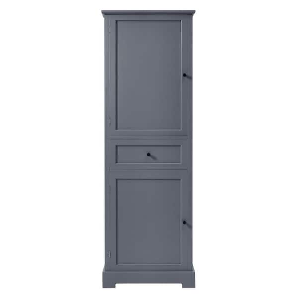 Miscool Anky 22.24 in. W x 11.81 in. D x 65.15 in. H Gray MDF Freestanding Bathroom Storage Linen Cabinet