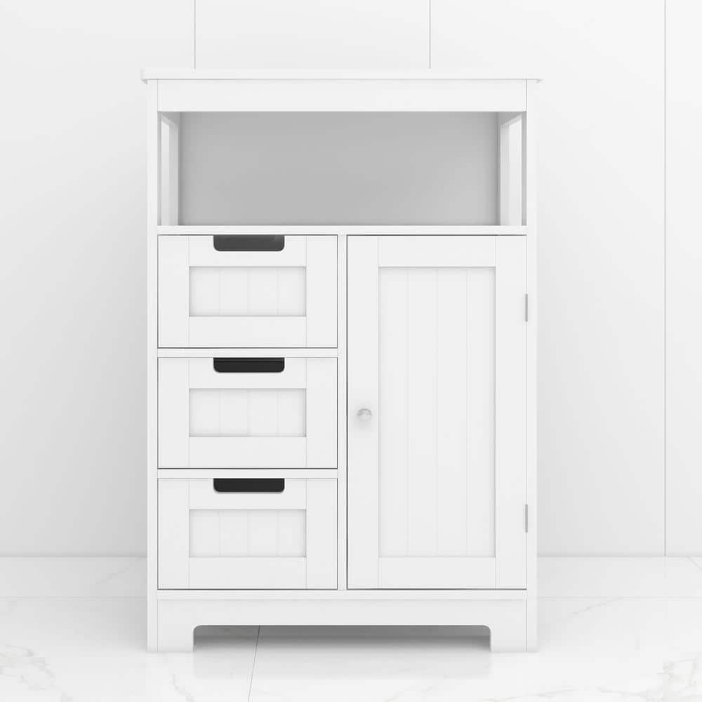 23.62 in. W x 11.81 in. D x 33.98 in. H White Bathroom Floor