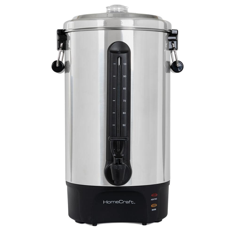 HomeCraft 100-Cup Stainless Steel Coffee Urn with Dripless Faucet