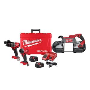 M18 FUEL 18-V Lithium-Ion Brushless Cordless Hammer Drill and Impact Driver Combo Kit (2-Tool) with Deep Cut Band Saw
