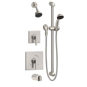 Duro 2-Handle Tub and 1-Spray Shower Trim Kit with 1-Spray Hand Shower in Satin Nickel (Valve Not Included)