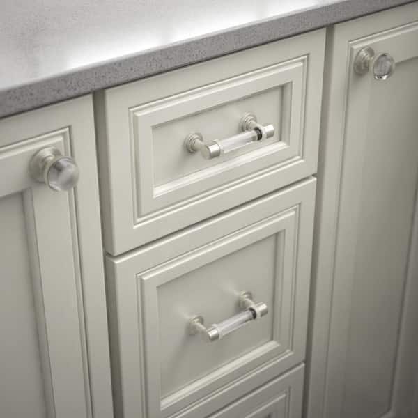 76 Mm Liberty 3 In. Center-to-Center Satin Nickel With Faux Capiz Insert Bar 76 Mm Liberty 3 In. Center-to-Center Satin Nickel With Faux Capiz Insert Bar
