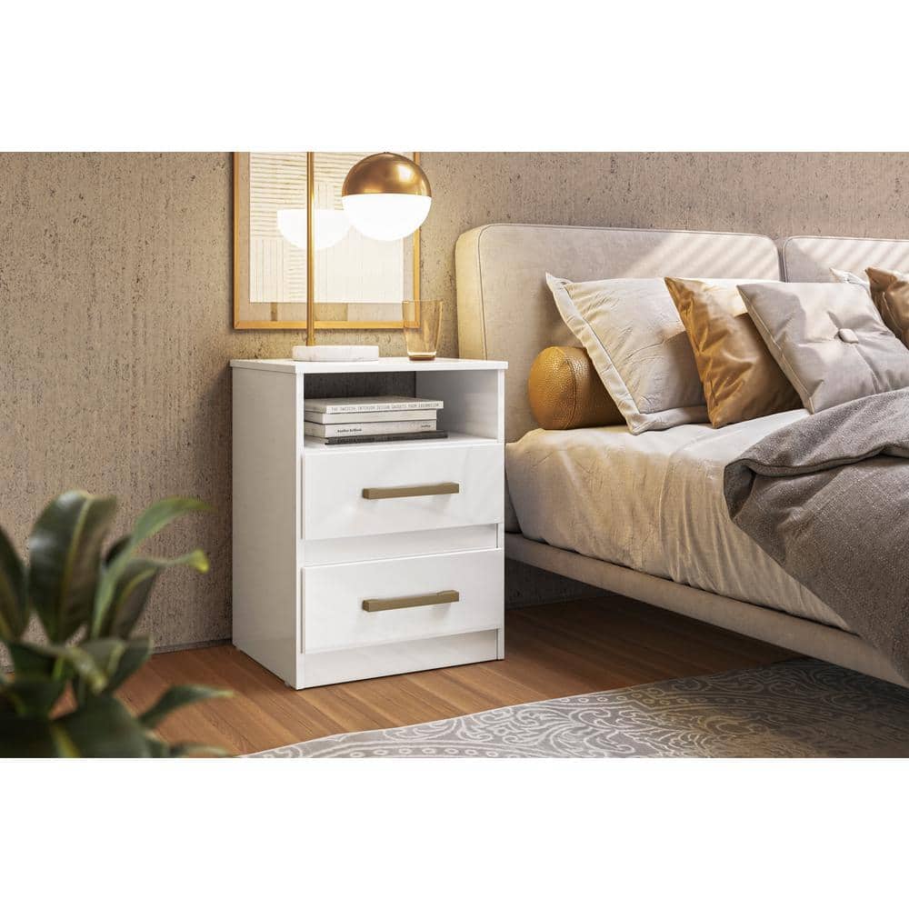 18.11 in. W x 15.35 in. D x 24.02 in. H White Linen Cabinet with Drawers