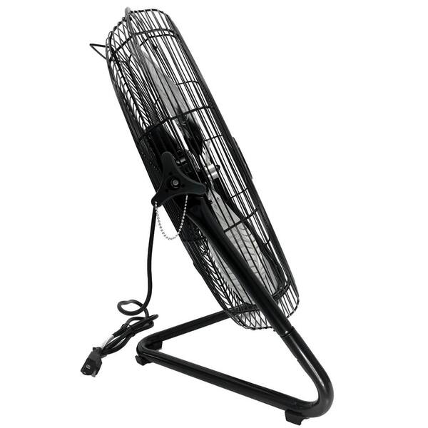 Cooltone 20 Inch Industrial Floor Fan – 3 Speed, 90W, Portable, 180° Tilt, Black