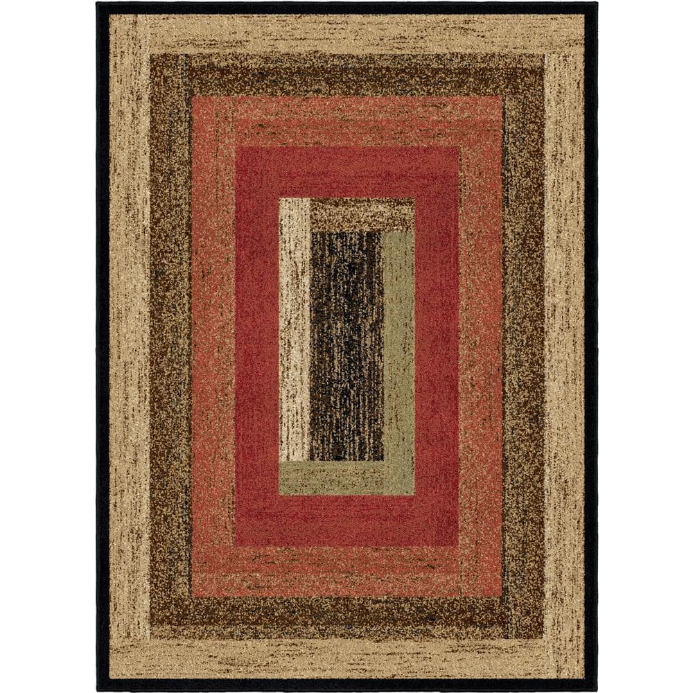 Mayberry Rug Hearthside Rustic Panel MultiColored 8 ft. x 10 ft. Lodge