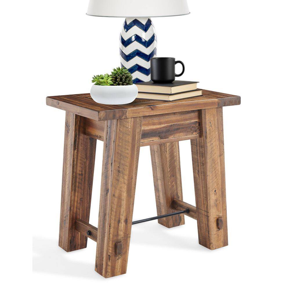 Durango 27 in. Rectangle Solid Wood Side Table, Industrial End Table for Living Room or Bedroom, Brown price history on PriceWatchPro