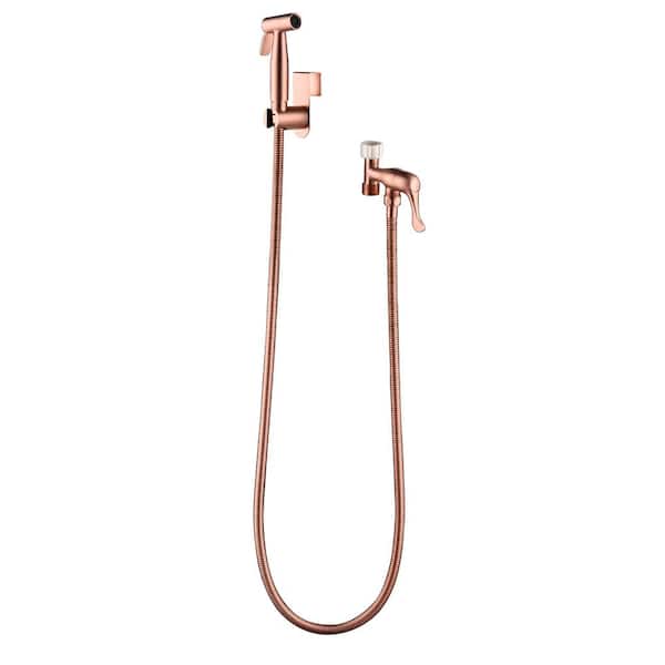 WELLFOR Non-Electric Bidet Attachment in Brushed Gold with Stainless Steel Handheld Sprayer (T-Valve )