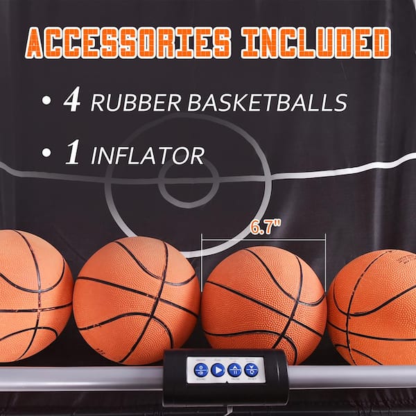Indoor Double Shot Basketball Hoop - LED Light & Electronic Scoreboard, Over-Door Mount With 4 Balls